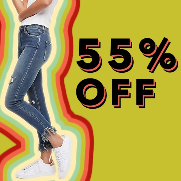 Free People Frayed Skinny Jeans - Picture 1 of 6
